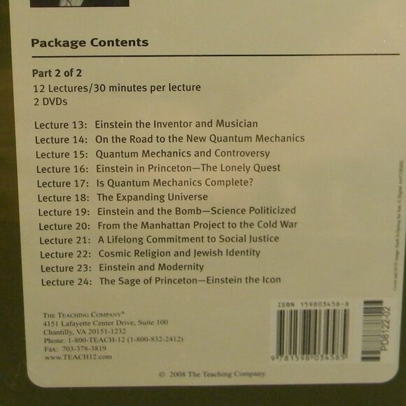 The Great Courses: Chaos- Science & Math 4 DVD & Guidebook Albert Einstein NEW - Picture 4 of 4